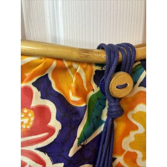 vintage liz claiborne Floral Wood Accent purse - Picture 4 of 16